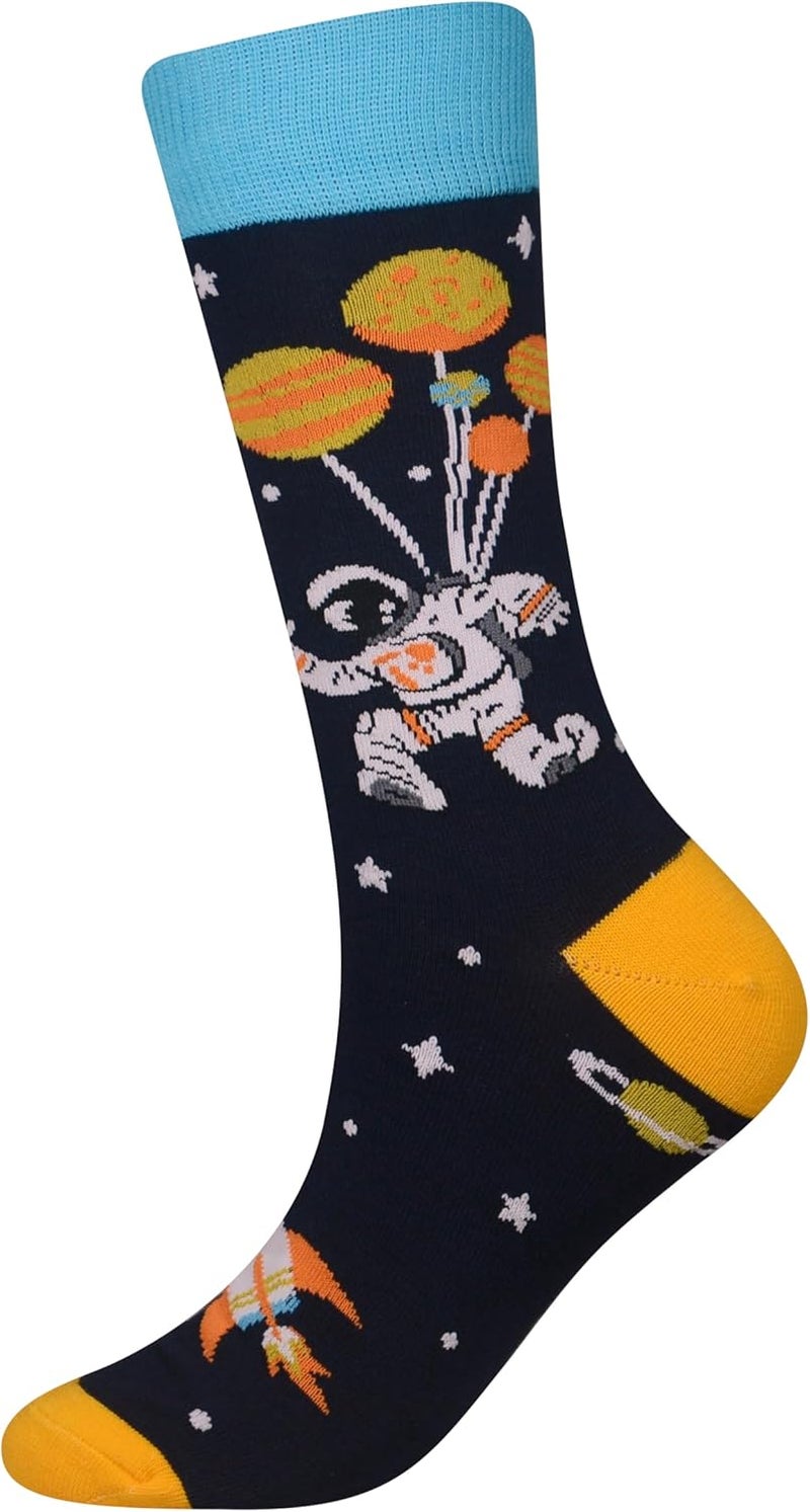 Cansok Men's 2/4 Packs Fun Crazy Novelty Dress Crew Socks - Image 5